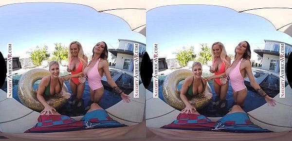  Naughty America Three hotties bang their friend&039;s son in VR